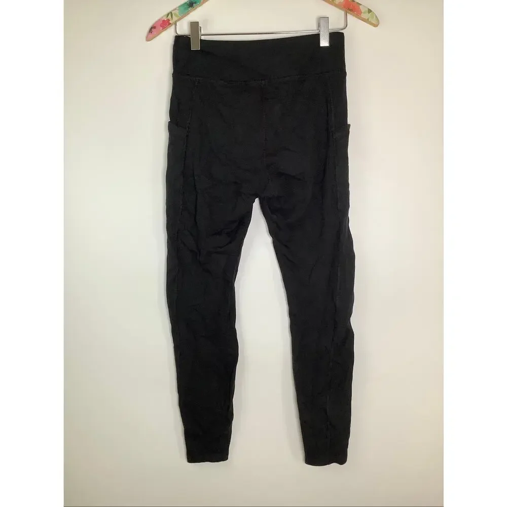 Pact Womens Small Black Organic Cotton Blend On the Go To Pocket Leggings V3-16